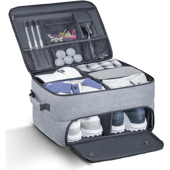 Golf Trunk Organizer 2 Layer, Car Golf Organizer with Ventilated Compartment NEW - Picture 5 of 8